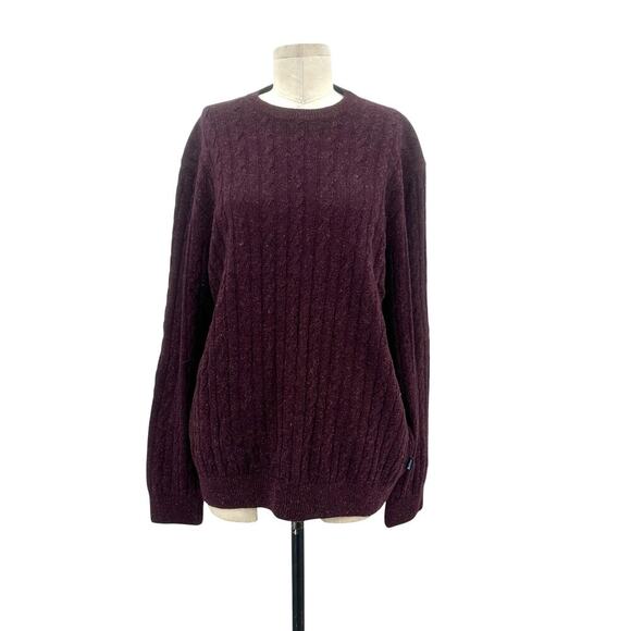 Barbour Sanda Jumper Wool Fine Knit Cable Knit Merlot Sweater Men's‎ Size XL - Picture 1 of 14